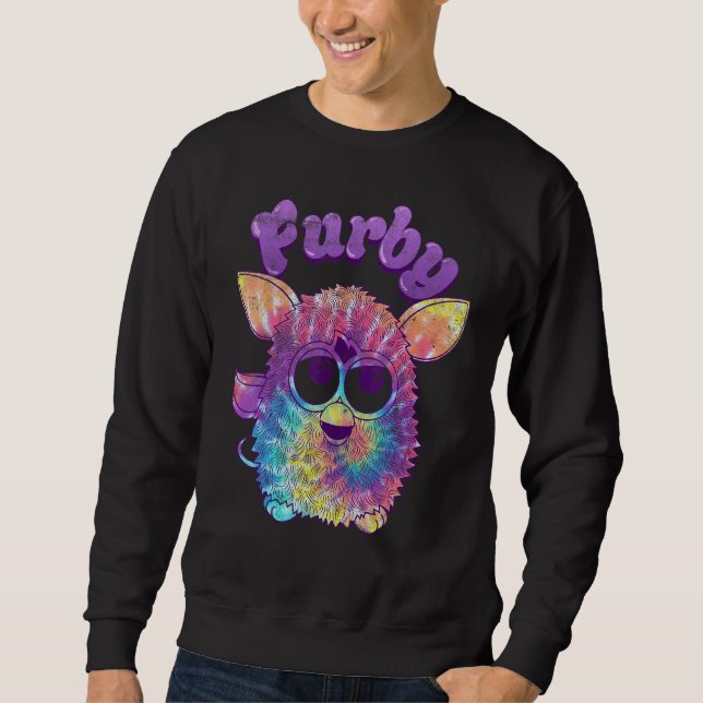 Furby Tie Dye Porträtt Lång Ärmad Tröja (Framsida)