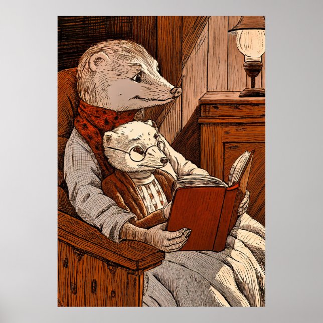furet lisant un livre poster (Framsidan)