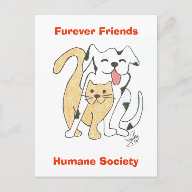 Furever Friends Humane Society-vykort Vykort (Framsida)