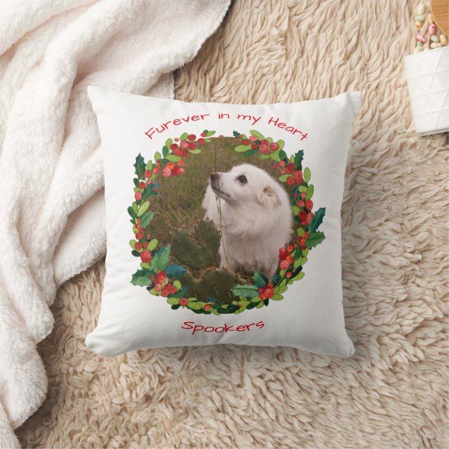 FURever i mitt hjärta - julklapp / vit Kudde (Filt)