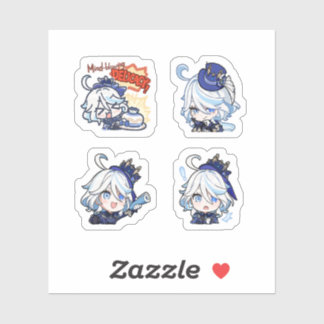 Furina Genshin Impact 4 Pack Stickerark Extra P Klistermärken