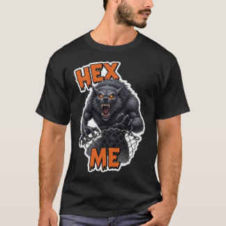 Furious werewolf with glowing eyes and sharp fangs t shirt
