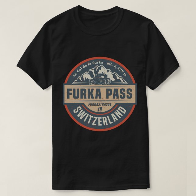 Furka Pass, Schweiz Sticker T Shirt (Design framsida)