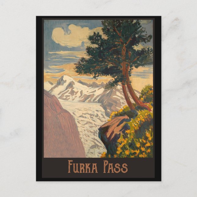 Furkapasset, Schweiziska Alperna Vykort (Framsida)