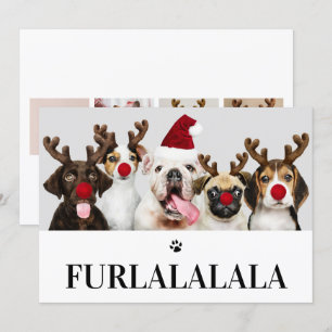 Furlalala Hund jul 5 fotokort Inbjudningar