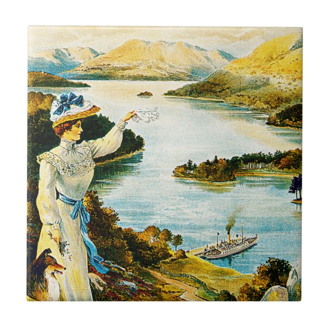 Furness Railway ~ Lady of the Lake Kakelplatta (Framsidan)