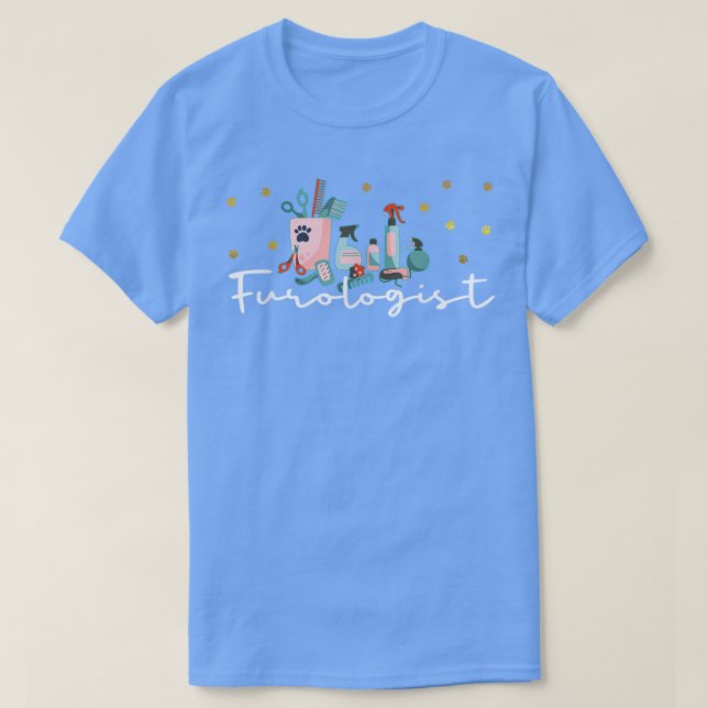 Furologist Hundfrisör Frisör Verksamhet Typografi  T Shirt (Design framsida)