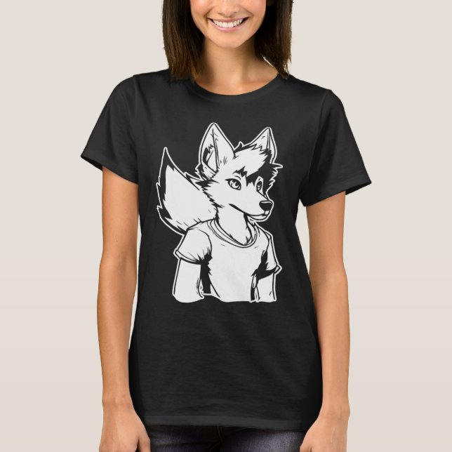 Furries Fursona  Cosplay Furry Fandom T Shirt (Framsida)