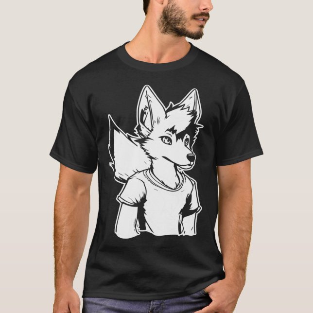 Furries Fursona  Cosplay Furry Fandom T Shirt (Framsida)