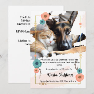 Furry Big Brothers Babyfirande Inbjudan