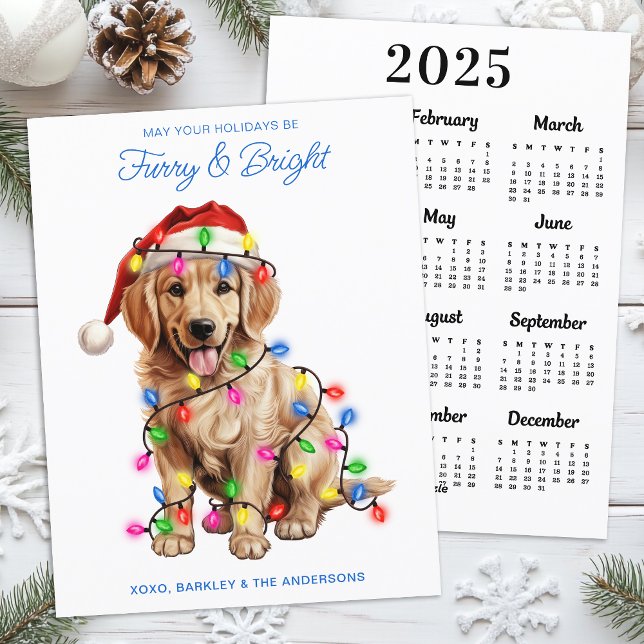 Furry & Bright 2026 Kalender Golden Retriever Hund Julkort (Skapare uppladdad)