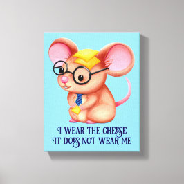 Furry Cheese Man Business Mouse Tie Glasses Nerdy Canvastryck