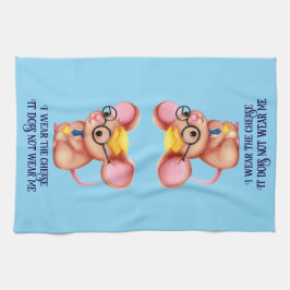 Furry Cheese Man Business Mouse Tie Glasses Nerdy Kökshandduk