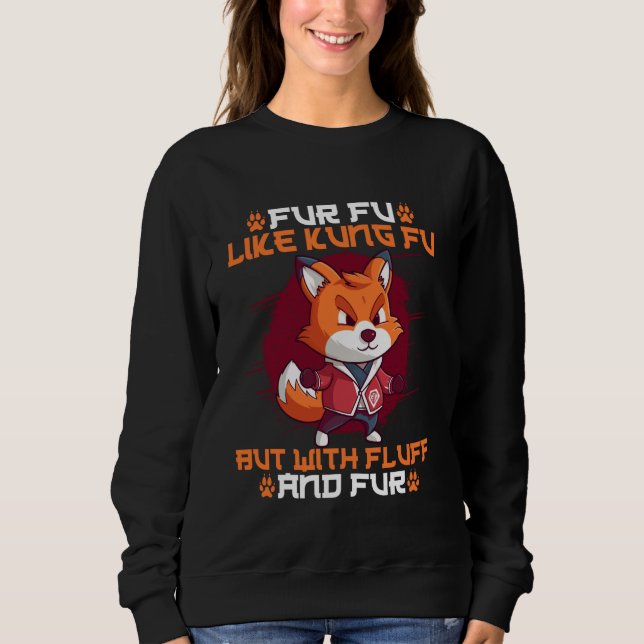 Furry Fandom Fursona Räv Fu Fu Liksom Kung Fu Men  T Shirt (Framsida)