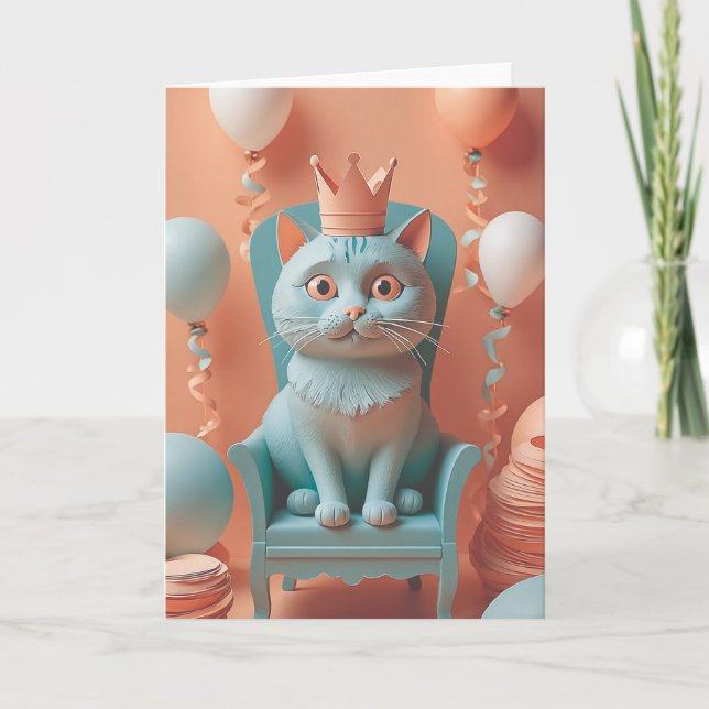 Furry Feline Birthday Bash Kort (Framsida)