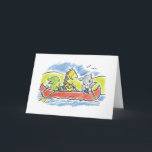 Furry Friends Kanot Falt Gratulationskort Kort<br><div class="desc">Jag gillar att rita söta,  tecknade djur och ville ha scener där ALLA djur kommer överens.</div>