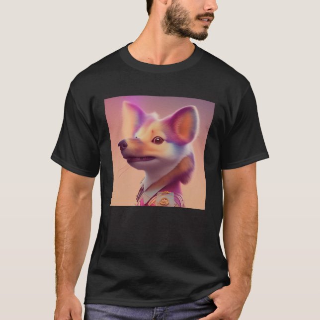Furry Fuzzy Sneaky Squirrel Ferret Animal Peach Go T Shirt (Framsida)
