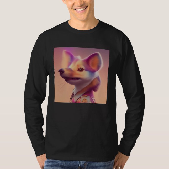 Furry Fuzzy Sneaky Squirrel Ferret Animal Peach Go T Shirt (Framsida)