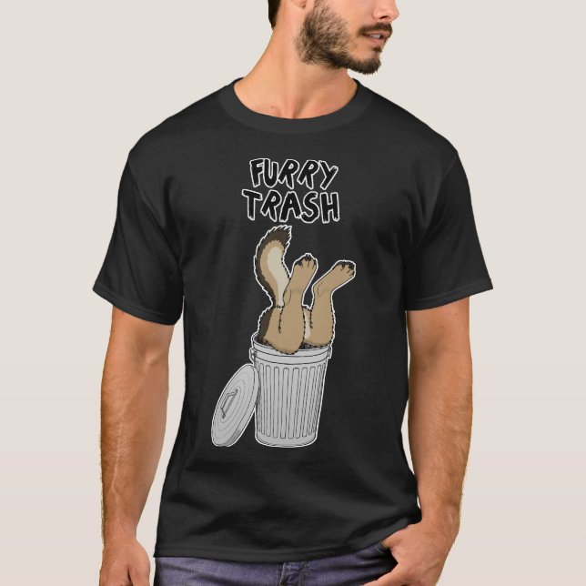 Furry Trash German Shepherd T Shirt (Framsida)