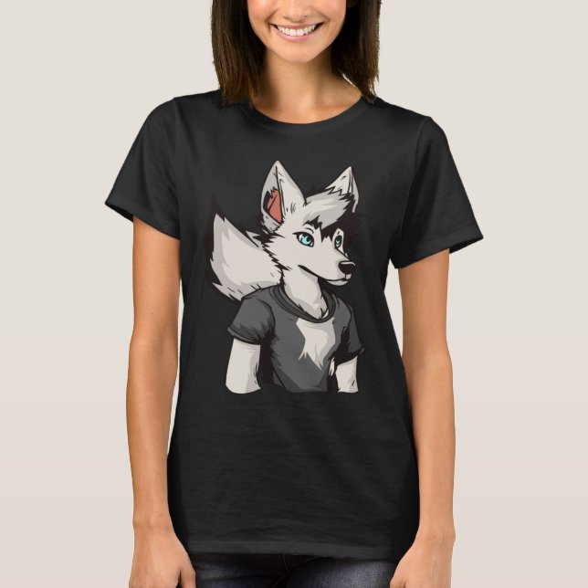 Fursona Cosplay  Furries Furry Fandom T Shirt (Framsida)