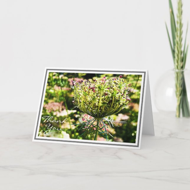 Furstad drottning Anne's Snöre Flower with Grönt F Kort (Framsida)