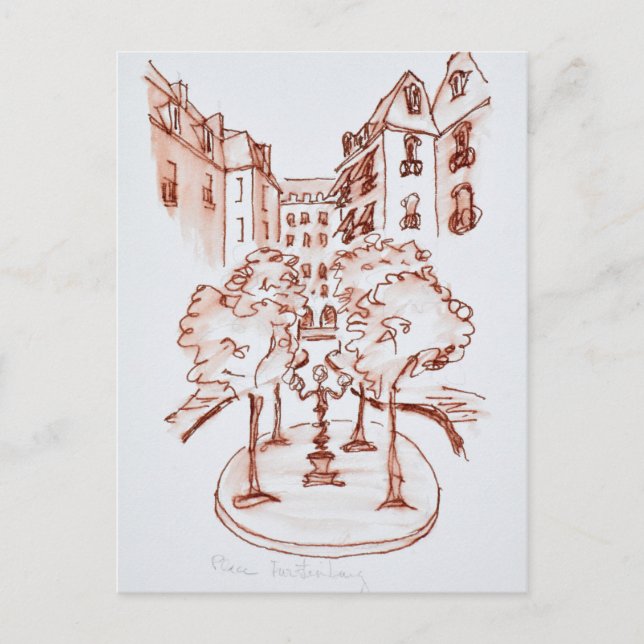 Furstenberg, Saint-Germain-des-Pres Church, Paris Vykort (Framsida)