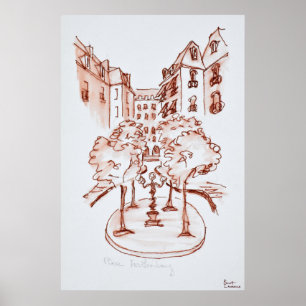 Furstenberg, Saint-Germain-des-Pres-kyrkan, Paris Poster