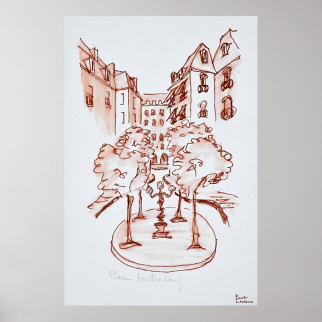 Furstenberg, Saint-Germain-des-Pres-kyrkan, Paris Poster (Framsidan)