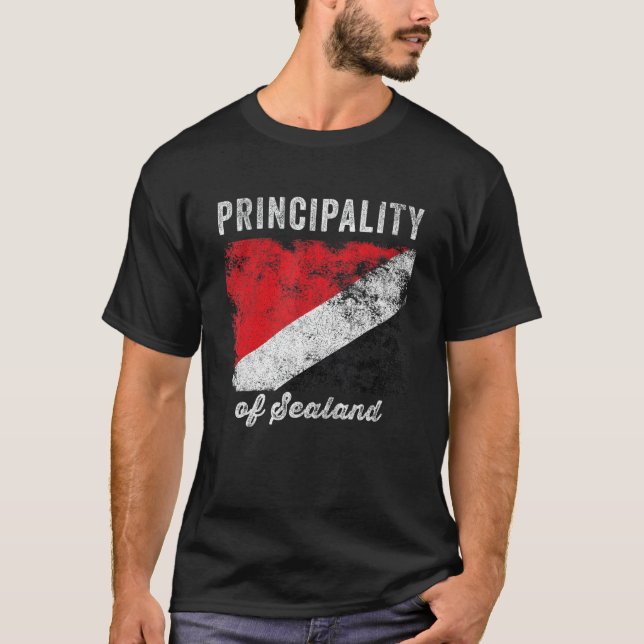 Furstendömet Sealand Flagga Distress - Sealande T Shirt (Framsida)