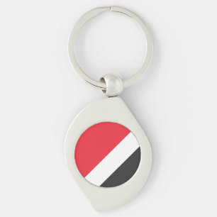 Furstendömet Sealand Flagga Swirl Silverfärgad Nyckelring