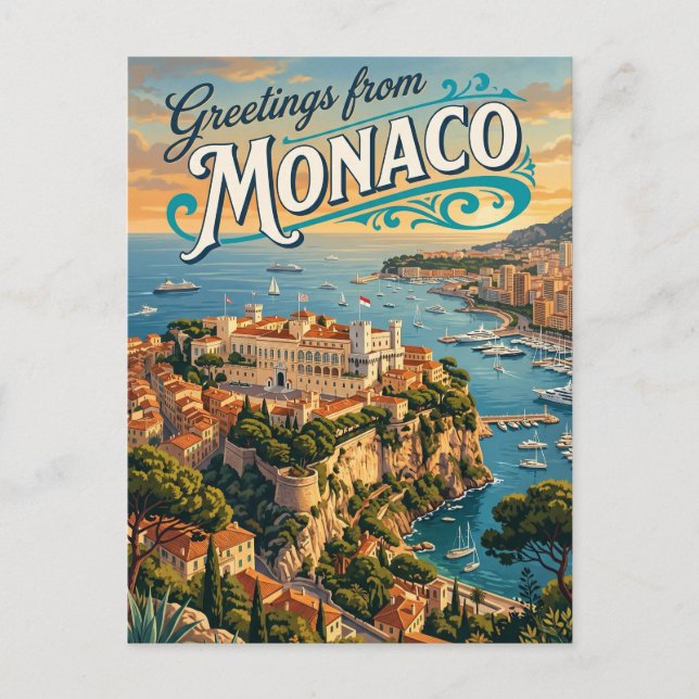 Furstens palats i Monaco Monaco Vykort (Framsida)