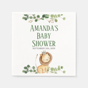Furstlig Grönskande Lejon Baby Shower Servetter
