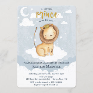 Furstlig Lejon Baby Shower Inbjudan