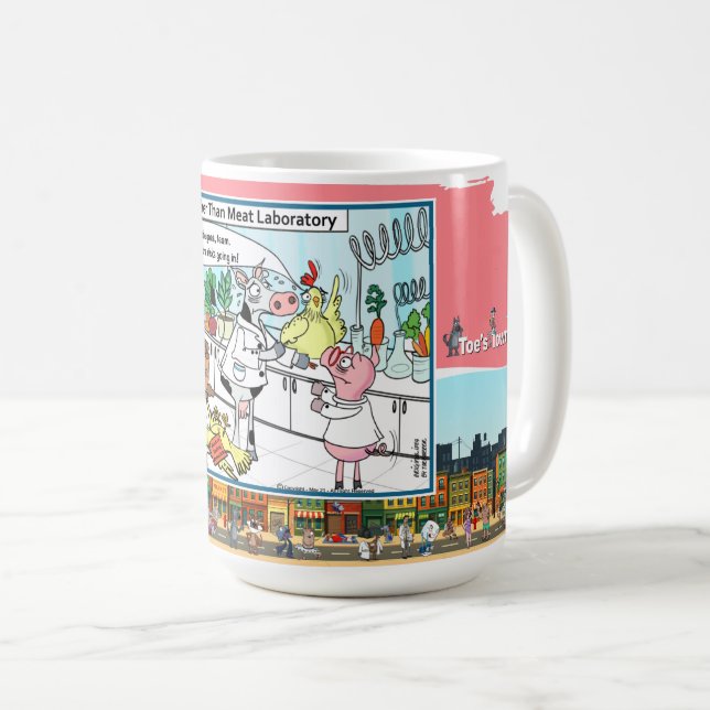 Further Than Meat | Satirisk Humor Klassiker Kaffemugg (Framsida höger)