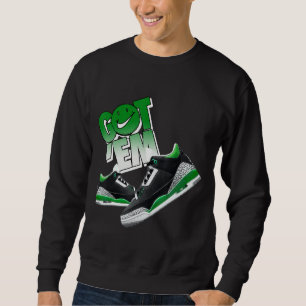 Furumörkgröna 3s T-shirts Att Matcha Sneaker Match Lång Ärmad Tröja
