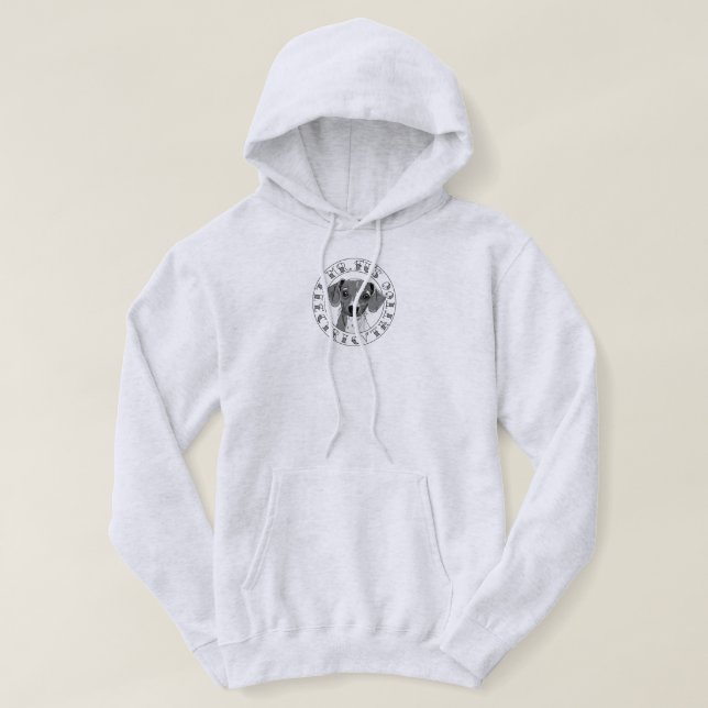 Fu's Electric Tattoo manar Fit Hoodie Black Grått (Design framsida)