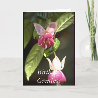 Fuschia födelsedaghälsningar kort
