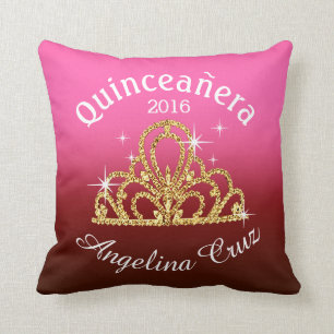 Fuschia för Quinceanera TiaraBokeh Bling ombre Kudde