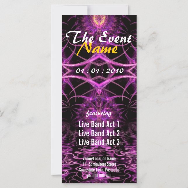 Fuschia Fractal Fantasy Party Flyer (Framsida)