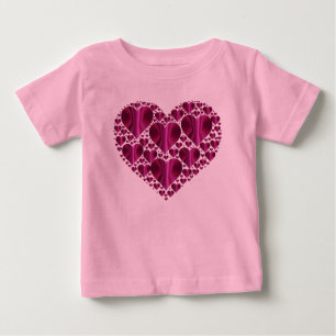 Fuschia Hjärtar inuti ett hjärta Tee Shirt
