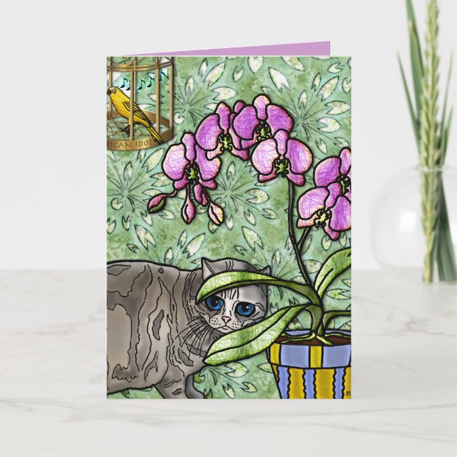 Fuschia Kitty&Tweet (kortet) Kort (Framsida)