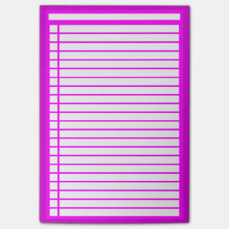 Fuschia kontrollista post-it block