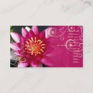 Fuschia lotus + pärliga virvlar visitkort