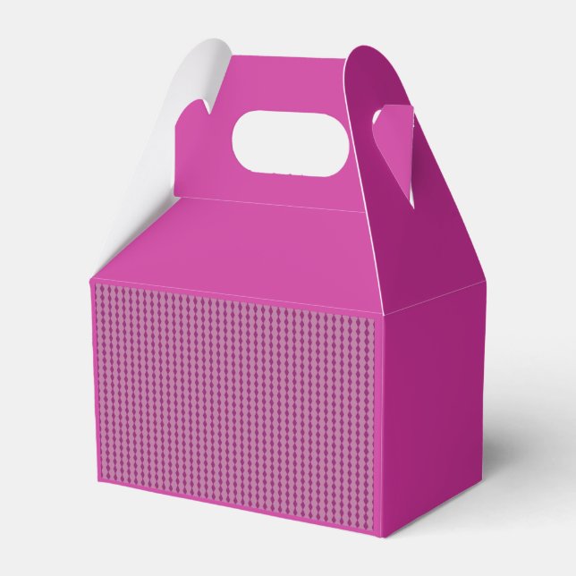 Fuschia med Mini Diamantmönster Presentaskar (Framsidan Sidan)