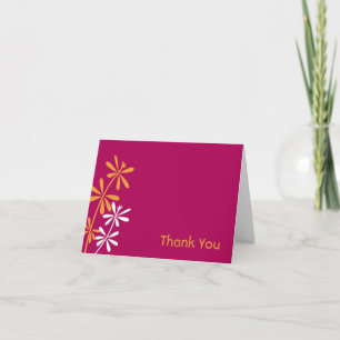 Fuschia och Orange Tack-kort Tack Kort