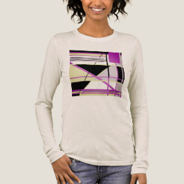 Fuschia Olive Lilac Black Geometric Abstrakt Art T Shirt