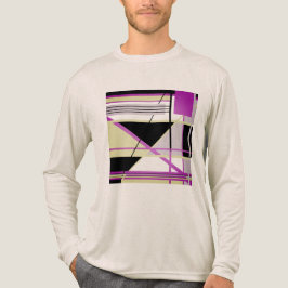 Fuschia Olive Lilac Black Geometric Abstrakt Art T Shirt