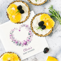 Fuschia Rosa Blommigt Heart Baby Shower