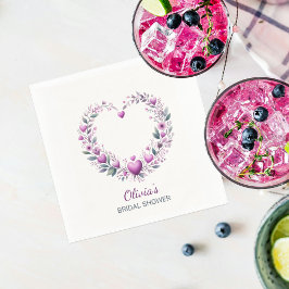 Fuschia Rosa Blommigt Hjärtat Möhippa Pappersservett