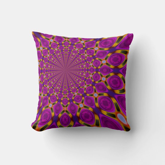 Fuschia Rosa Kaleidoscopes Cushion Kudde (Framsida)